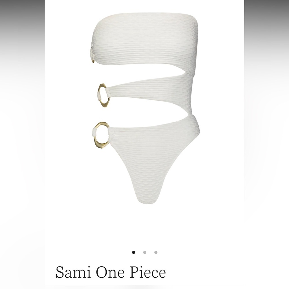 GIGI C White bathing suit with cut outs- NWT